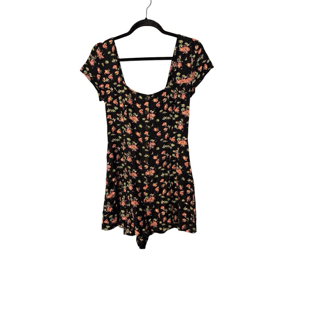 Urban Outfitters My So Called Romper Size M Button Front Smocked Back Floral